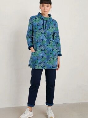 Seasalt Cornwall Women's 4 Formative Tunic Forest Canopy Maritime Organic Cotton